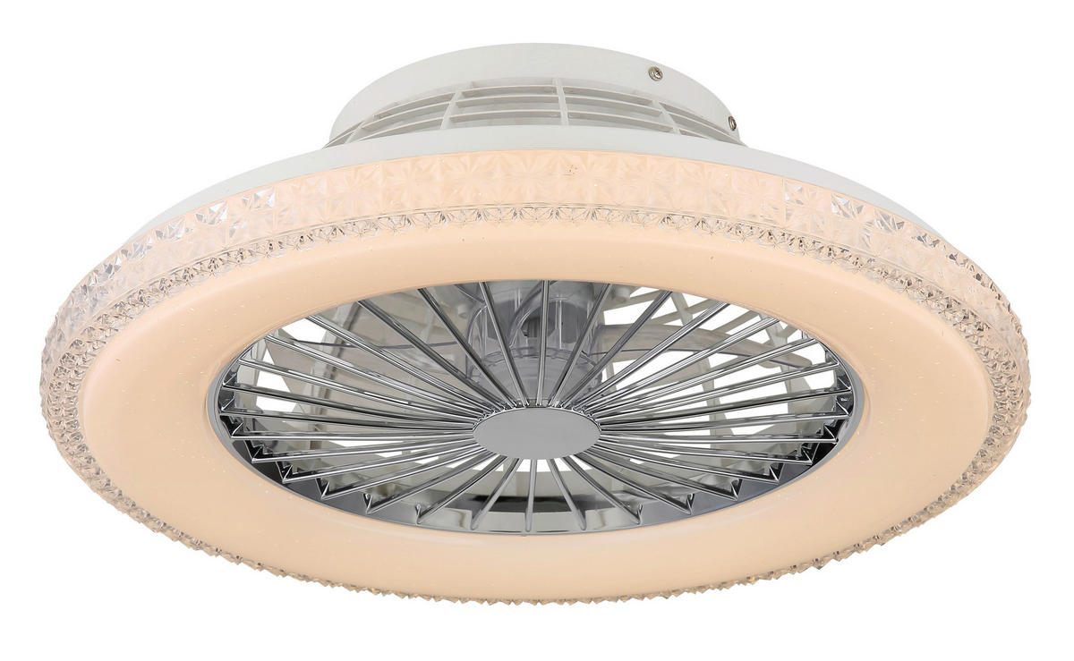 DECKENVENTILATOR  50/17,5 cm    - Klar/Chromfarben, Basics, Kunststoff/Metall (50/17,5cm) - Globo