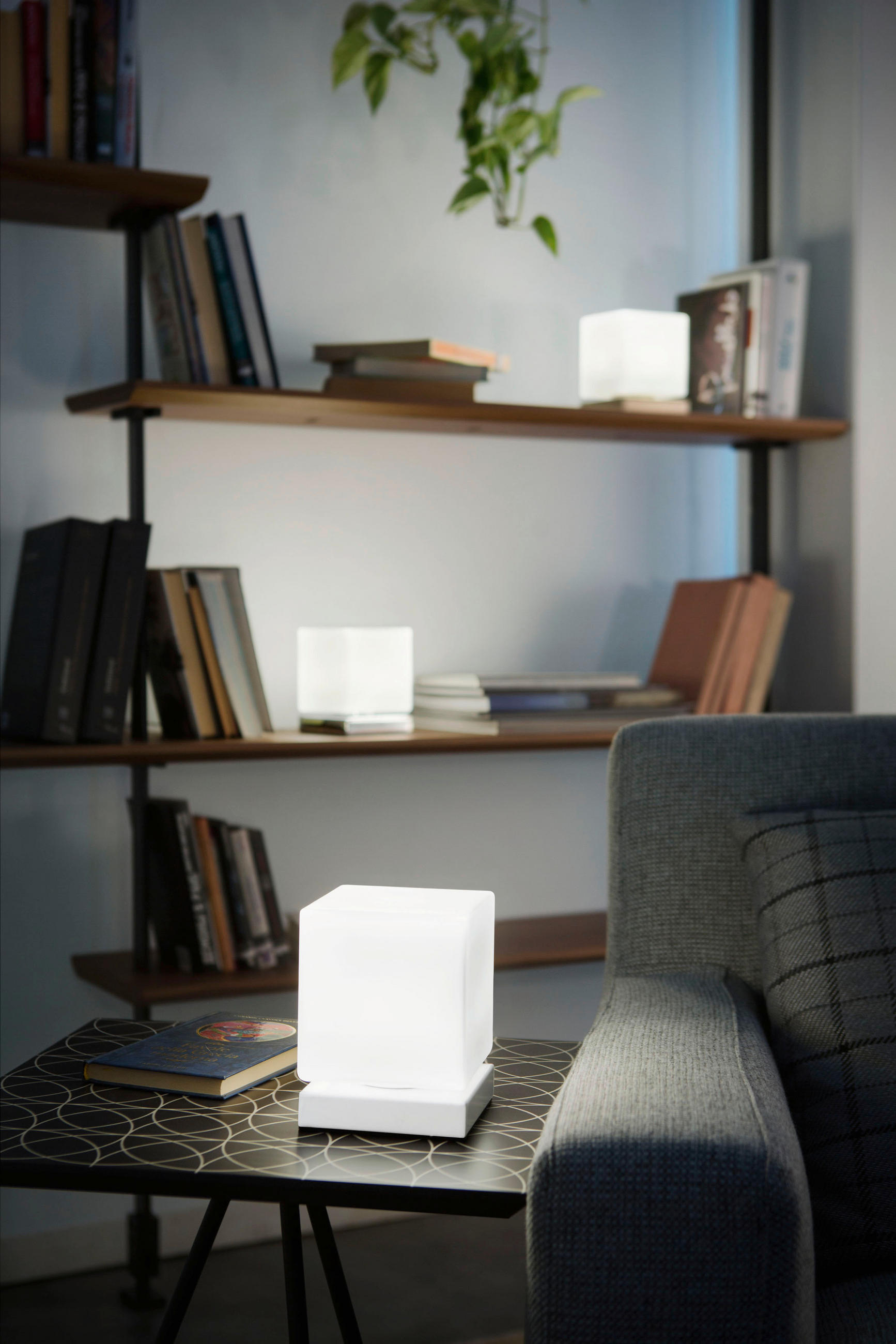 LED-TISCHLEUCHTE 11/11/14 cm   - Weiß, Basics, Glas/Metall (11/11/14cm) - Fabas Luce