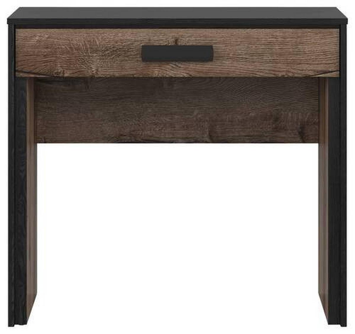 KONSOLENTISCH Schwarz, Eichefarben  - Eichefarben/Schwarz, Design, Holzwerkstoff (85/41/77cm)