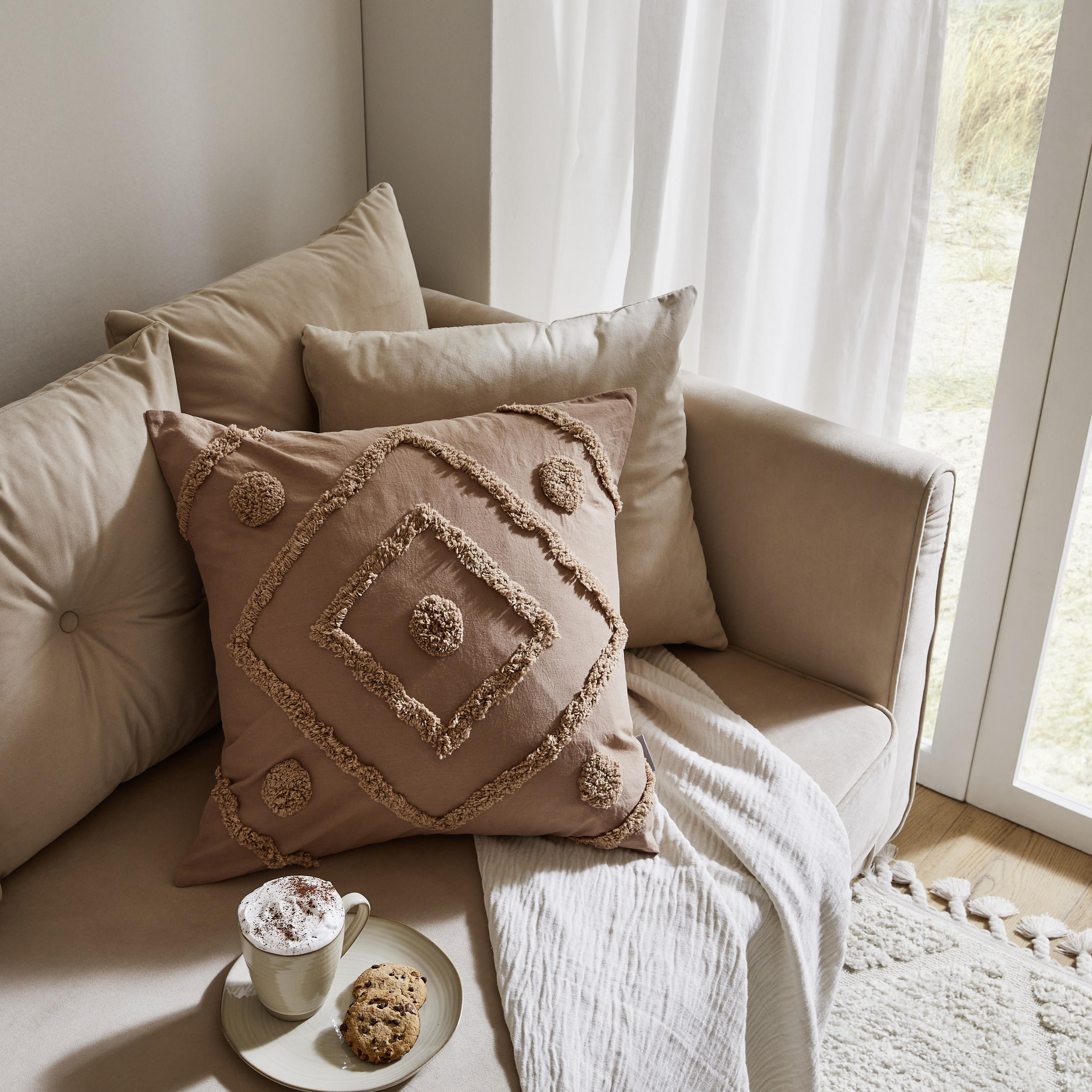 ZIERKISSEN 50/50 cm - Naturfarben, Trend, Textil (50/50cm) - Ambiente