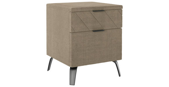 NACHTKÄSTCHEN 44/55/44 cm in Cappuccino - Schwarz/Cappuccino, Design, Textil/Metall (44/55/44cm) - Esposa