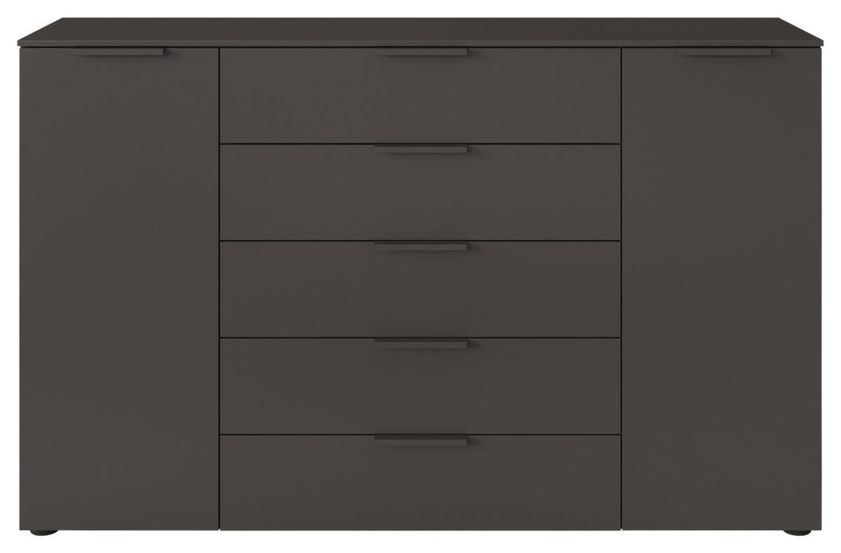 KOMMODE 160/100/42 cm  in Graphitfarben  - Graphitfarben/Schwarz, Modern, Holzwerkstoff/Kunststoff (160/100/42cm) - Rauch Möbel