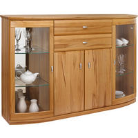 HIGHBOARD Buchefarben  165/113,1/40,1 cm  - Buchefarben/Alufarben, KONVENTIONELL, Glas/Holz (165/113,1/40,1cm) - Invivus