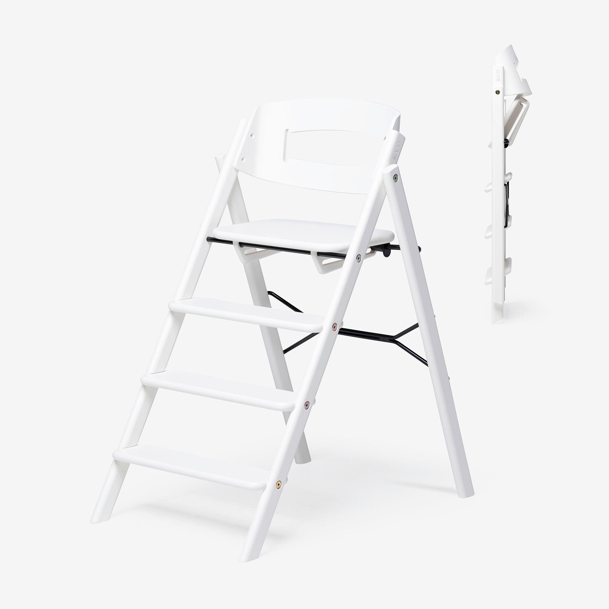 HRANILICA  KAOS Klapp High Chair  - bela, Osnovno, drvo (45,5/60/81cm)