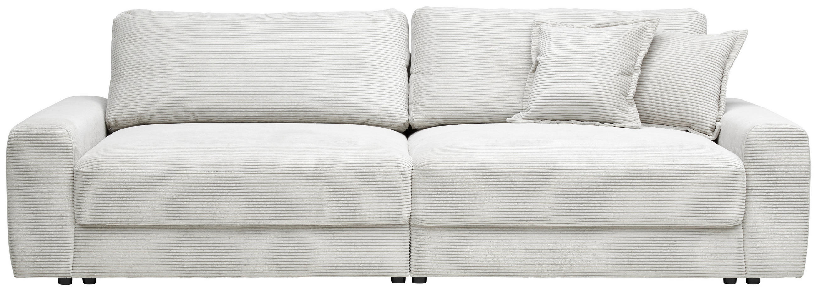 BIGSOFA 278/93/112 cm  in Cord Perlmutt  - Perlmutt/Schwarz, MODERN, Kunststoff/Textil (278/93/112cm) - Carryhome