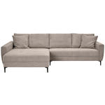 ECKSOFA Hellgrau Velours  - Hellgrau/Schwarz, Design, Textil/Metall (174/283cm) - Xora