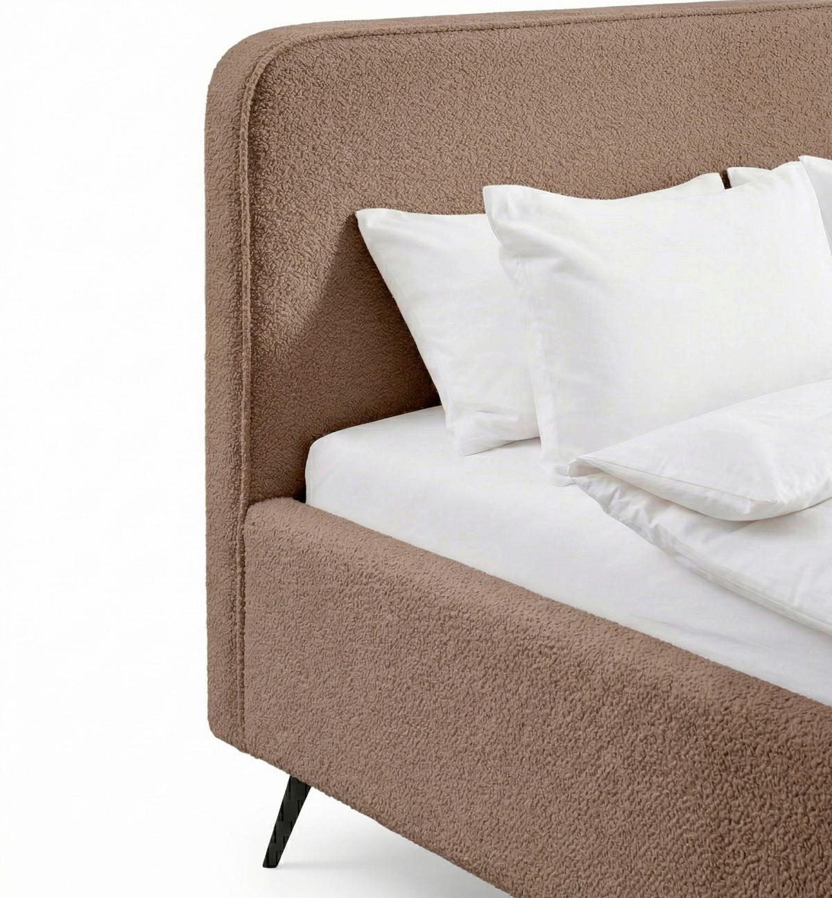 POLSTERBETT 180/200 cm,  in Braun,  - Schwarz/Braun, MODERN, Holz/Textil (180/200cm) - MID.YOU