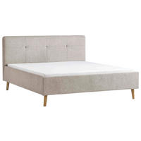 POLSTERBETT 180/200 cm  Taupe  - Taupe/Eichefarben, Basics, Holz/Textil (180/200cm) - Xora