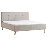POLSTERBETT Taupe 180/200 cm  - Taupe/Eichefarben, Basics, Holz/Textil (180/200cm) - Xora