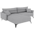 ECKSOFA  in Cord Hellgrau  180/253 cm  - Hellgrau/Schwarz, KONVENTIONELL, Textil/Metall (180/253cm) - Carryhome