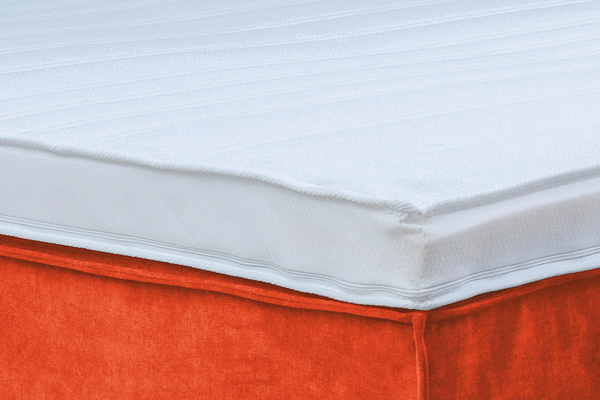 BOXSPRINGBETT 180/200 cm  in Orange  - Schwarz/Orange, Konventionell, Kunststoff/Textil (180/200cm) - Boxxx