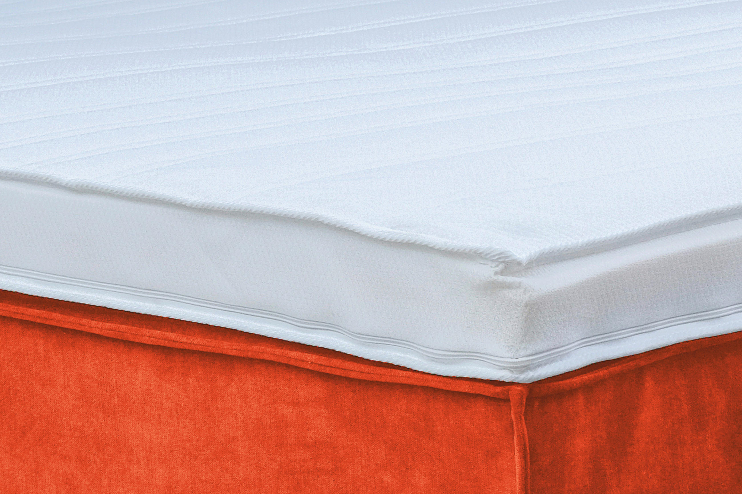 Thumbnail - Boxxx Boxspringbett, Orange, Textil, H3, 5-Zonen, Höhe ca. 20 cm, 180x200 cm, Fsc, gepolstertes Kopfteil, Topper durchge...