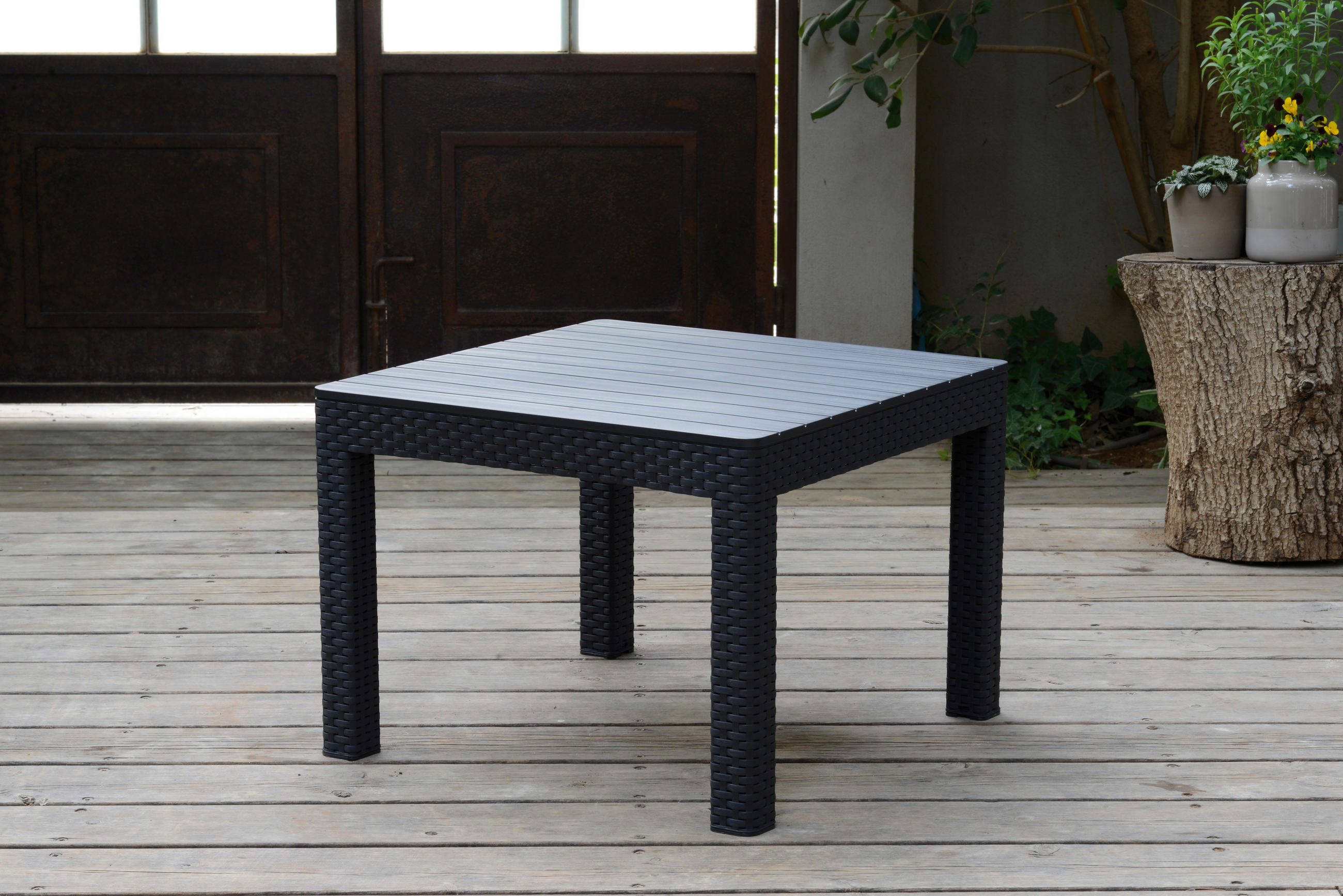 ZAHRADNÍ STOLEK, plast, 59/59/43 cm - barvy grafitu, Design, plast (59/59/43cm) - Ambia Garden