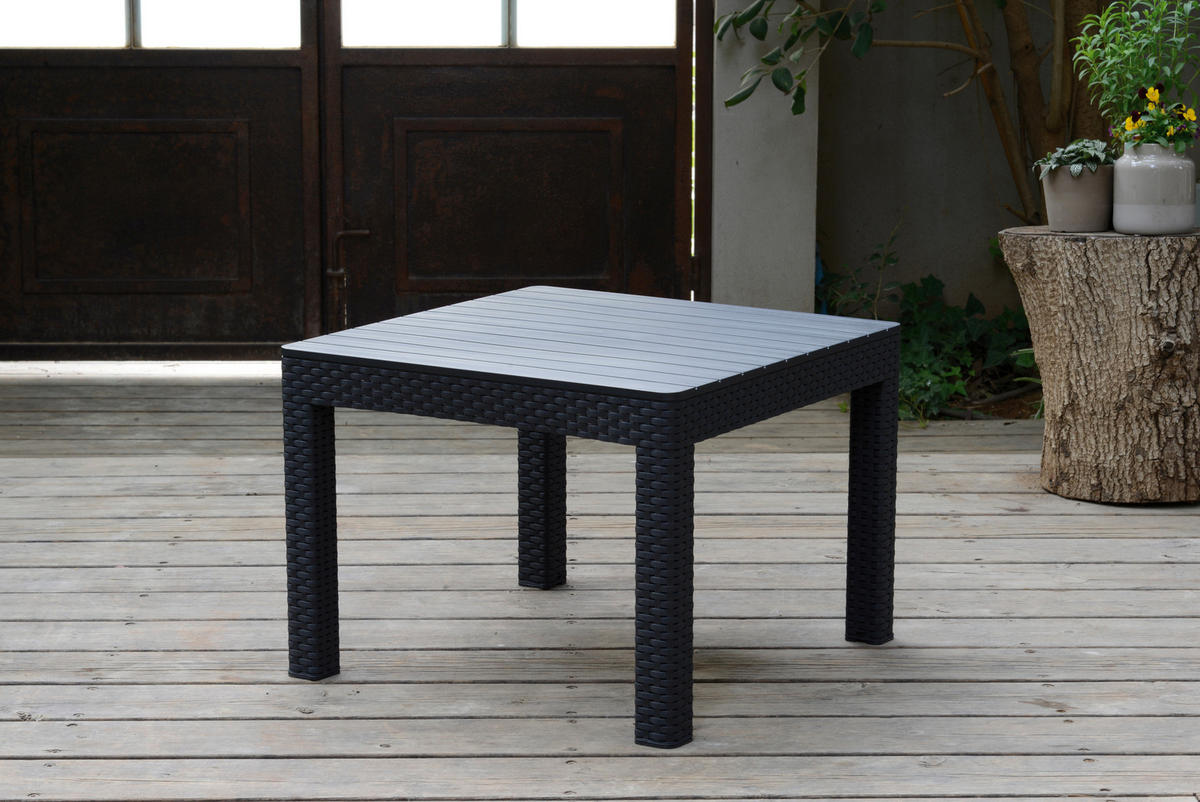 ZAHRADNÍ STOLEK, plast, 59/59/43 cm - barvy grafitu, Design, plast (59/59/43cm) - Ambia Garden