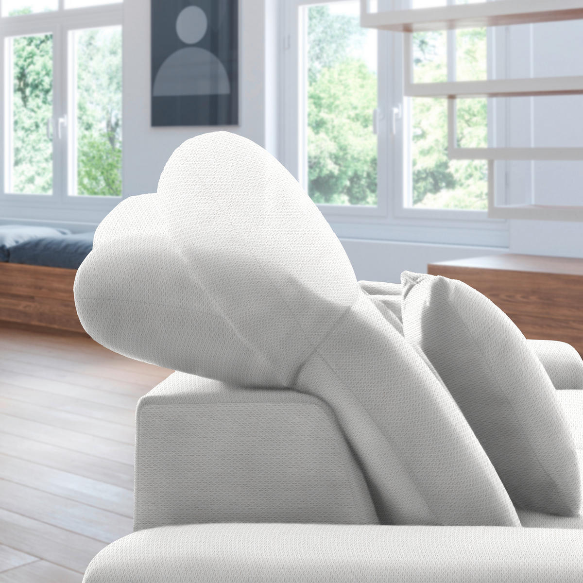 SAROKKANAPÉ textil ekrü  - fekete/ekrü, Design, textil/fém (185/256cm) - Stylife