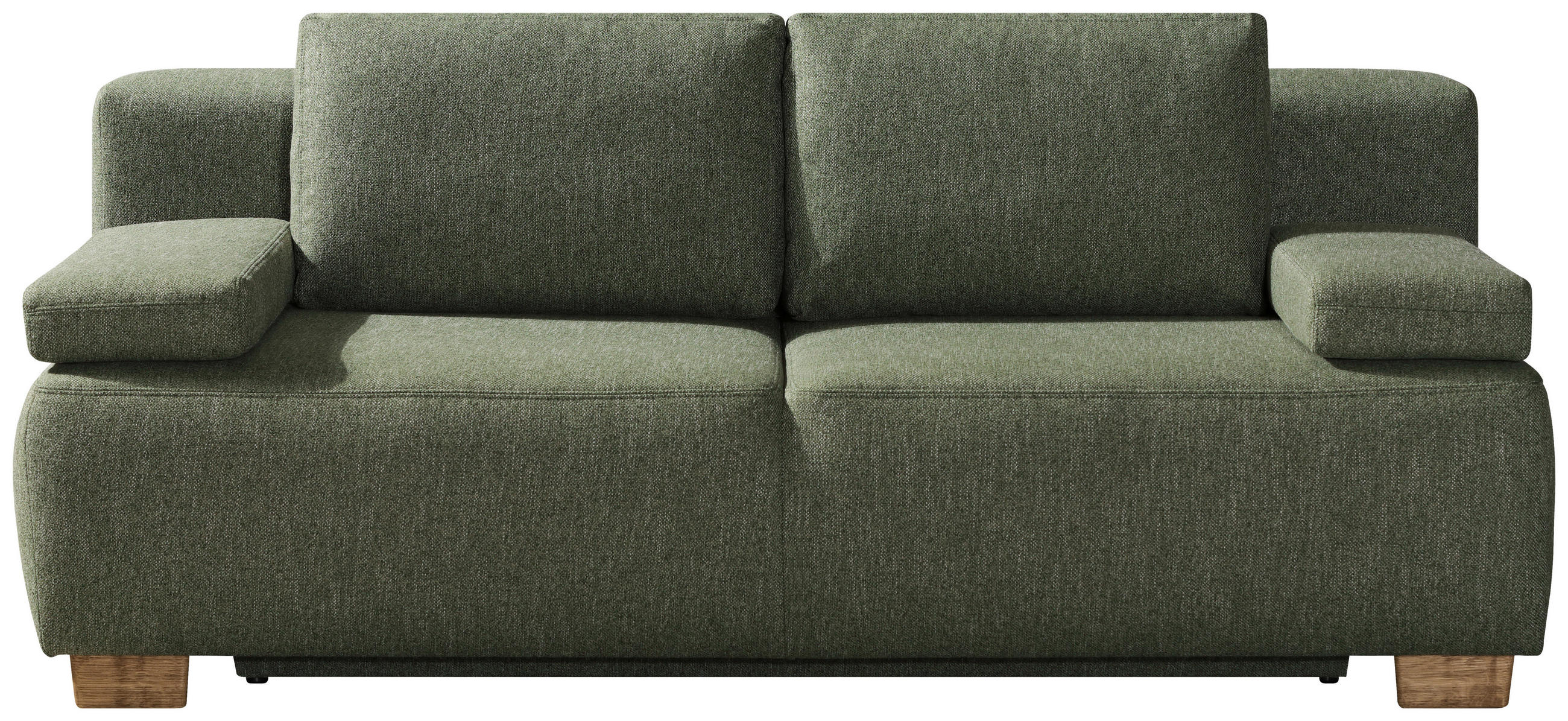 BOXSPRINGSOFA in Grün  - Naturfarben/Grün, Modern, Holz/Textil (205/93/108cm) - Novel