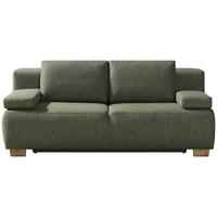 BOXSPRINGSOFA in Grün  - Naturfarben/Grün, Modern, Holz/Textil (205/93/108cm) - Novel