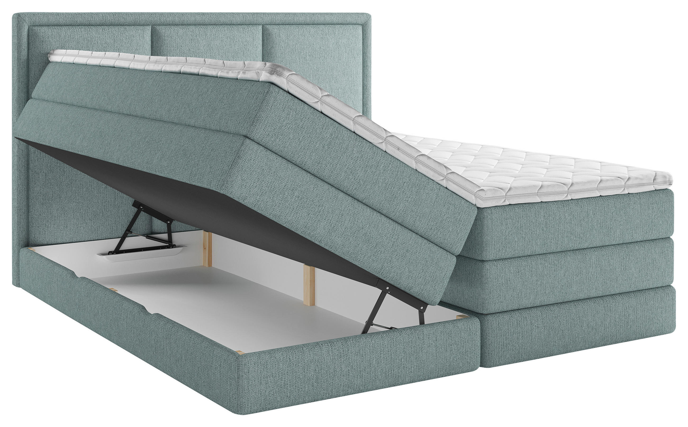 BOXSPRINGBETT 140/200 cm  in Petrol  - Petrol, Design, Holzwerkstoff/Kunststoff (140/200cm) - MID.YOU