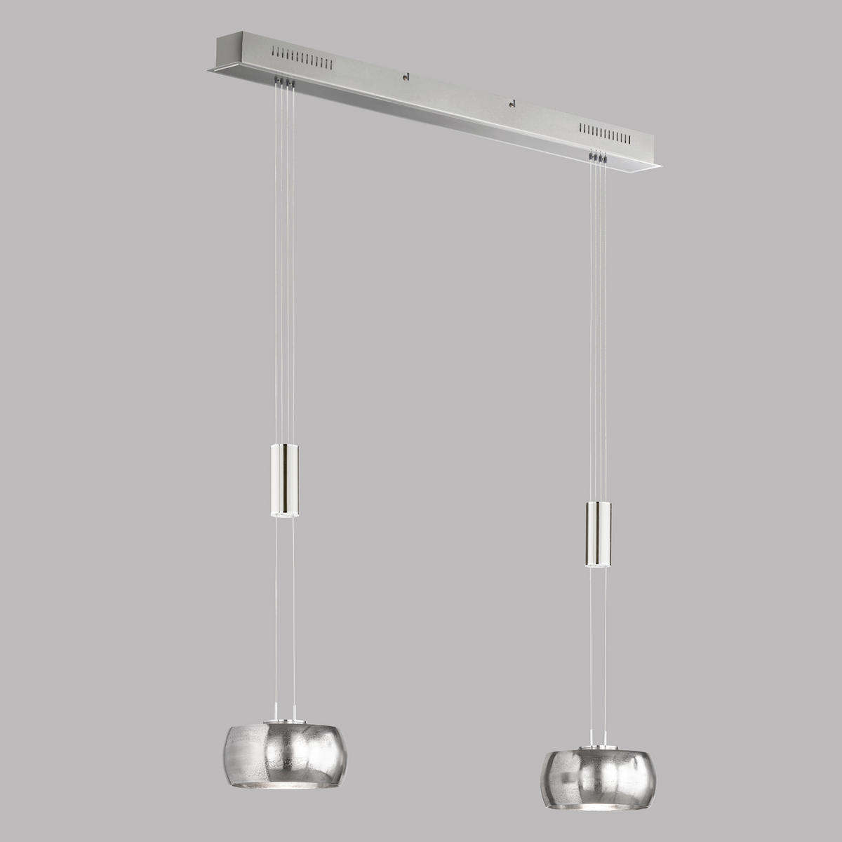 LED-HÄNGELEUCHTE    - Nickelfarben, Design, Metall (21/65cm) - Fischer & Honsel