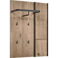 GARDEROBENPANEEL  in 75/115/29 cm  - Eichefarben, Design, Holz/Metall (75/115/29cm) - Johann Jakob