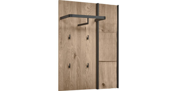 GARDEROBENPANEEL  in 75/115/29 cm  - Eichefarben, Design, Holz/Metall (75/115/29cm) - Johann Jakob