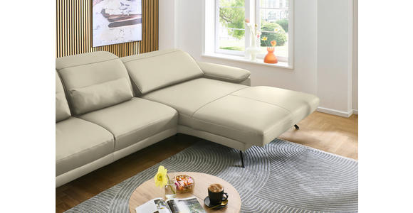 ECKSOFA in Echtleder Naturfarben 332/193 cm - Schwarz/Naturfarben, Design, Leder/Metall (332/193cm) - Dieter Knoll