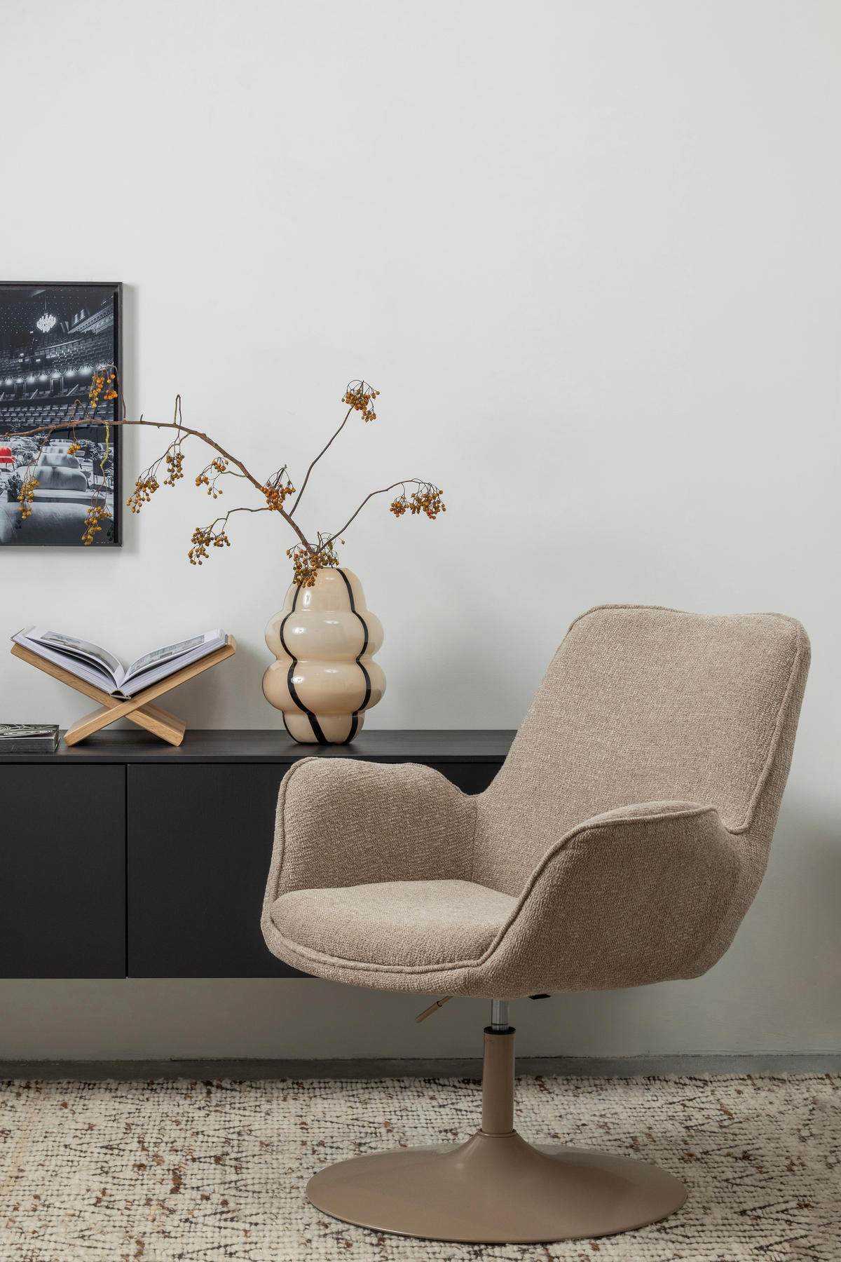 SESSEL in Webstoff Sandfarben  - Sandfarben, Design, Textil/Metall (79/91/76cm) - Livetastic