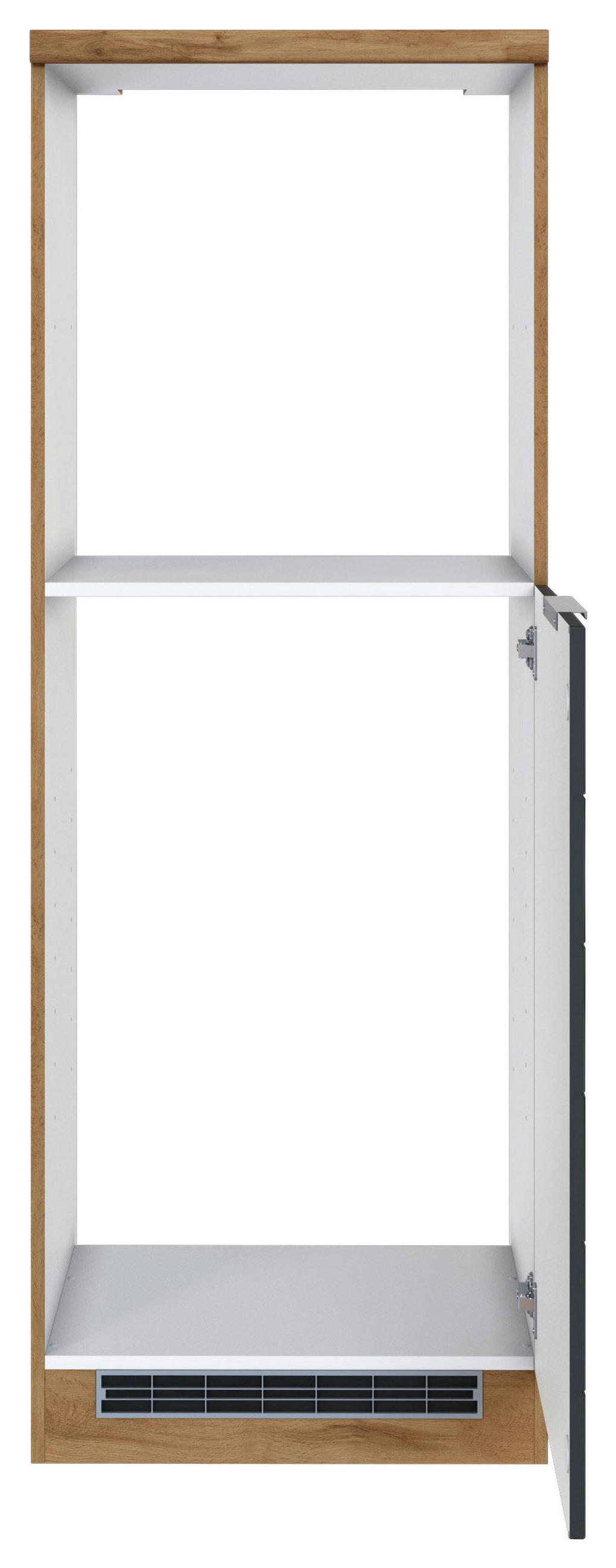 GERÄTEUMBAUSCHRANK 60/166/60 cm  in Grau, Eiche Wotan  - Eiche Wotan/Grau, Design, Holzwerkstoff/Metall (60/166/60cm) - Held