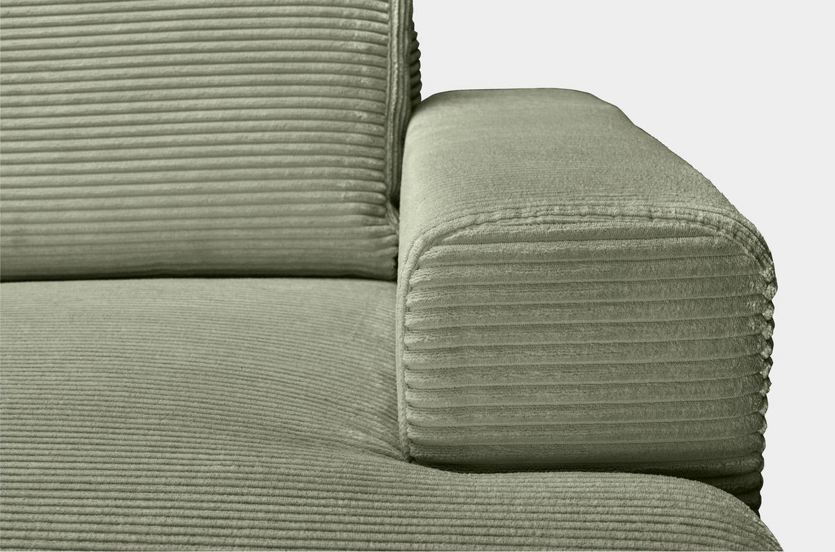 CloseUp von Carryhome ECKSOFA Olivgrün Cord.