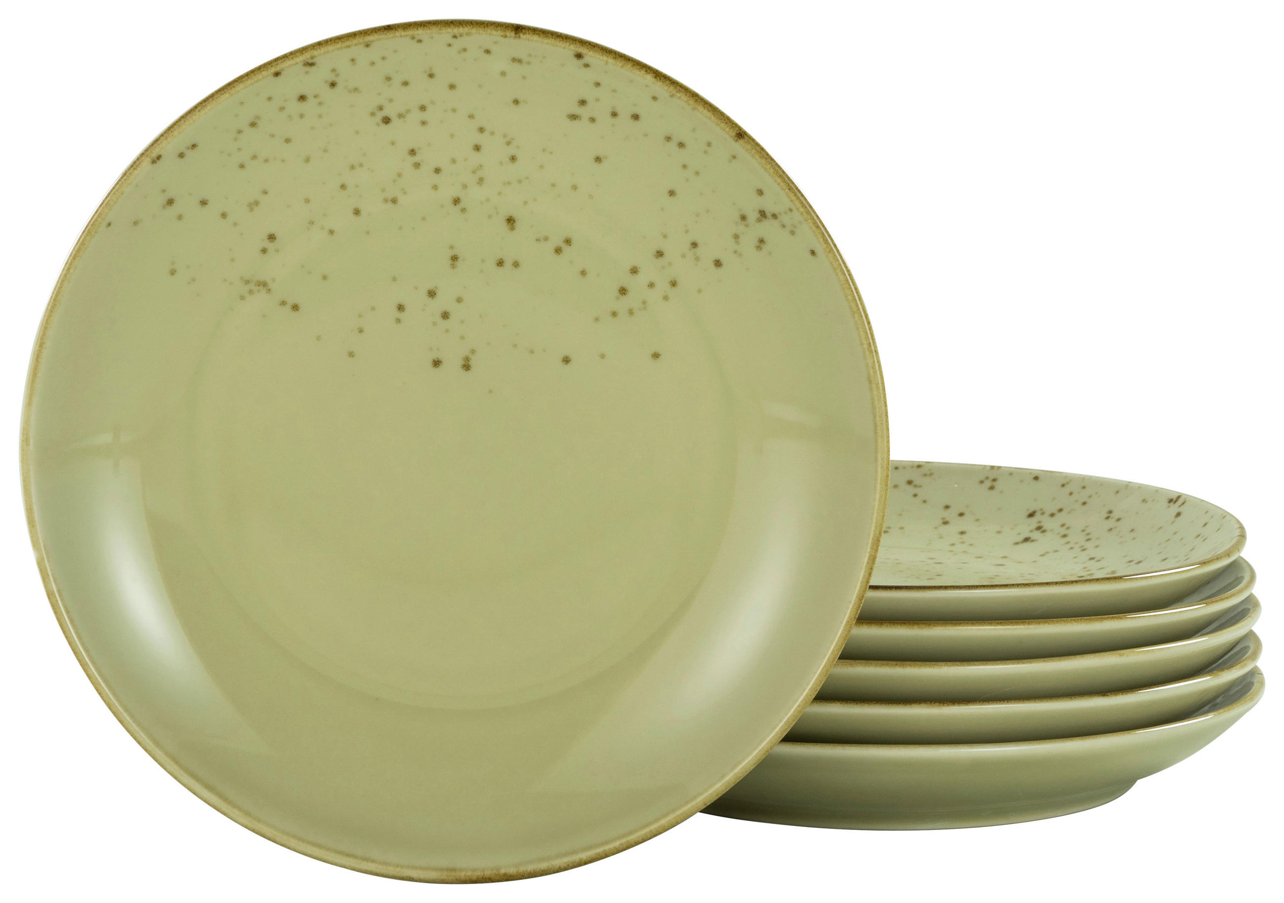 DESSERTTELLERSET Salbeigrün 6-teilig 21 cm  - Salbeigrün, Trend, Keramik (21cm) - Creatable