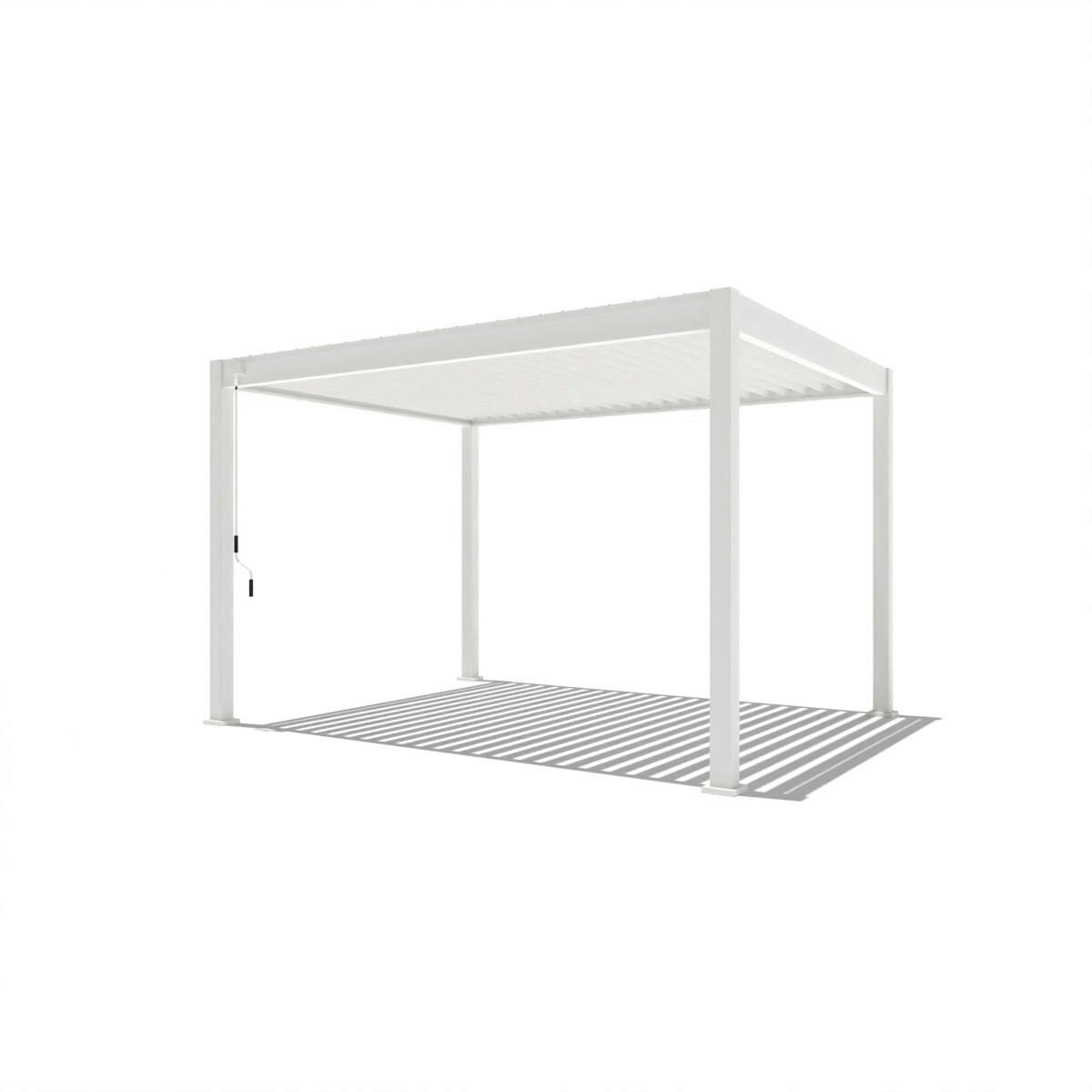 PERGOLA 300/255/400 cm   - Weiß Hochglanz, Basics, Metall (300/255/400cm) - Gardenson