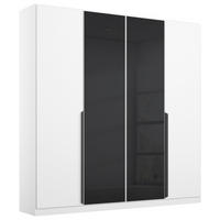 DREHTÜRENSCHRANK Weiss, Anthrazit  - Weiss/Anthrazit, Modern, Glas/Holzwerkstoff (181/210/54cm) - Rauch Möbel