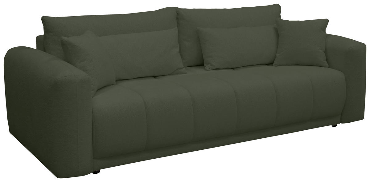 SCHLAFSOFA in Grün  - Schwarz/Grün, Design, Holz/Textil (245/90/117cm) - MID.YOU