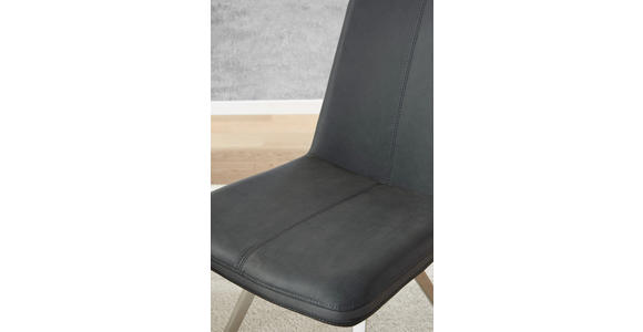 STUHL Anthrazit, Edelstahlfarben, Grau - Edelstahlfarben/Anthrazit, Design, Textil/Metall (45/92/63cm) - Voleo