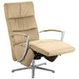 RELAXSESSEL in Leder Hellbraun  - Chromfarben/Hellbraun, Design, Leder/Metall (64/112/80cm) - Cantus