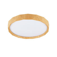 LED-TAKLAMPA Cadix 38.5/38.5/7 cm  - vit, Natur, metall/trä (38.5/38.5/7cm)
