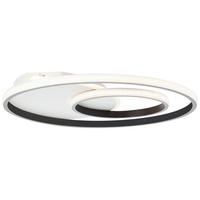 LED-DECKENLEUCHTE 50,8/5,6 cm   - Schwarz/Weiß, Design, Kunststoff/Metall (50,8/5,6cm) - Brilliant