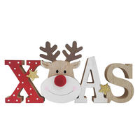 DEKORAČNÍ NÁPIS - bílá/hnědá, Lifestyle, kompozitní dřevo (29/2/14cm) - X-Mas