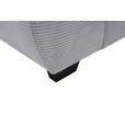 ECKSOFA Hellgrau Cord Rückenkissen, Armlehnenkissen, Bettkasten, Schlaffunktion, Rücken echt, Liegefläche im Originalstoff  - Hellgrau/Schwarz, KONVENTIONELL, Kunststoff/Textil (304/212cm) - Carryhome