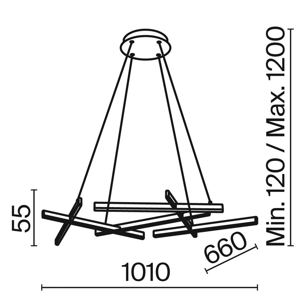 PENDELLEUCHTE  66/120/101 cm   - Schwarz, Trend, Metall (66/120/101cm) - MAYTONI