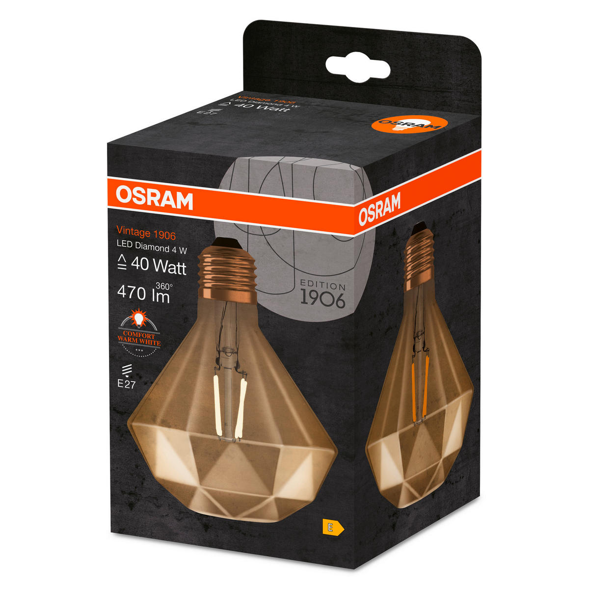 LED-LEUCHTMITTEL   E27 4 W 470 lm  - Goldfarben, Basics, Glas (11cm) - Osram
