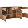 SIDEBOARD  180,2/91,3/43,8 cm 1 Schublade(n)  - Eichefarben/Anthrazit, KONVENTIONELL, Glas/Holz (180,2/91,3/43,8cm) - Linea Natura