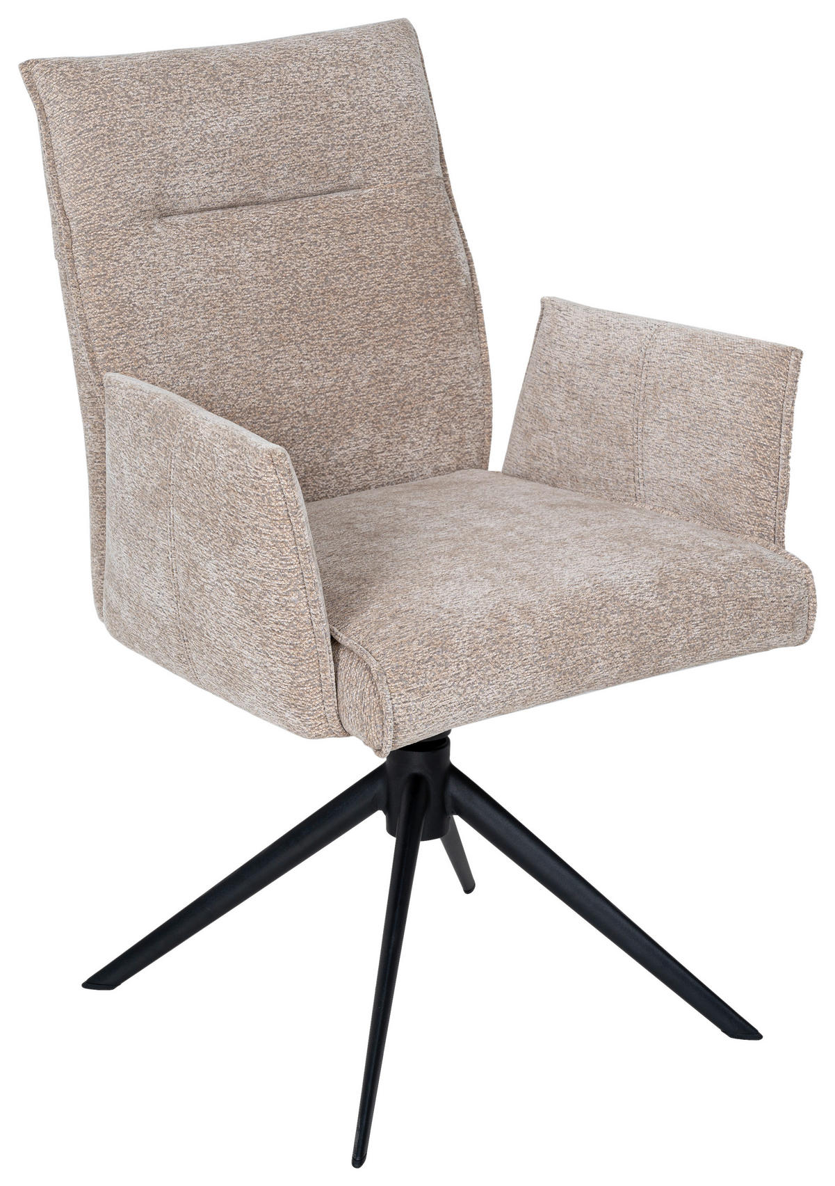 ARMLEHNSTUHL  in Eisen Chenille  - Taupe/Schwarz, Design, Textil/Metall (58/91/58,5cm) - Valnatura