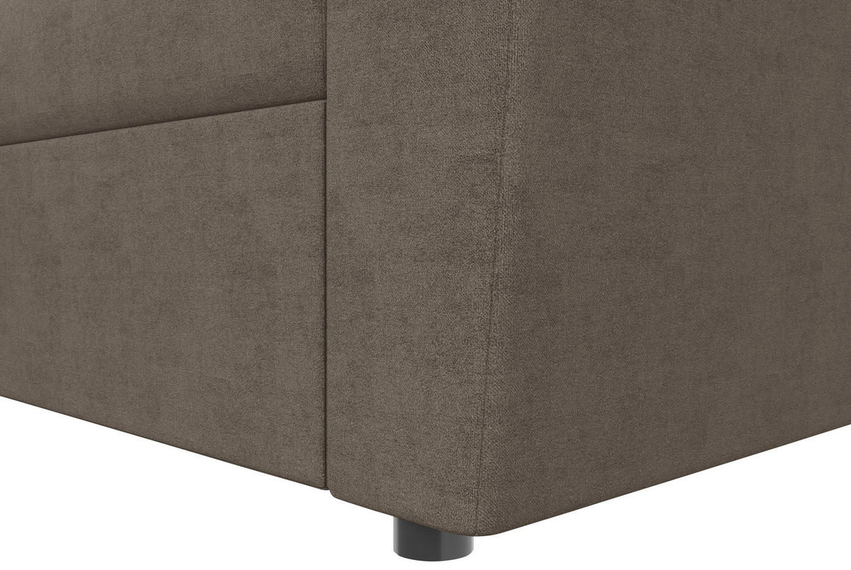 ECKSOFA TERMOLI in Jacquard Taupe  155/231 cm  - Taupe/Schwarz, Design, Kunststoff/Textil (155/231cm) - MID.YOU