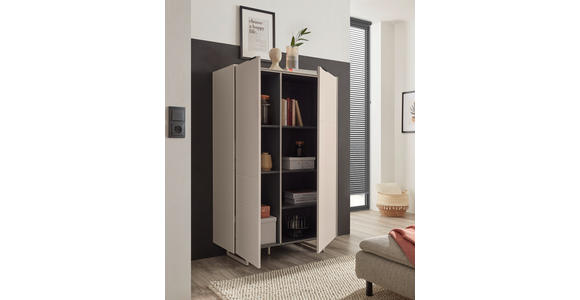 HIGHBOARD Schwarz, Kaschmir  95/134/38 cm  - Kaschmir/Schwarz, MODERN, Holzwerkstoff/Metall (95/134/38cm) - Carryhome