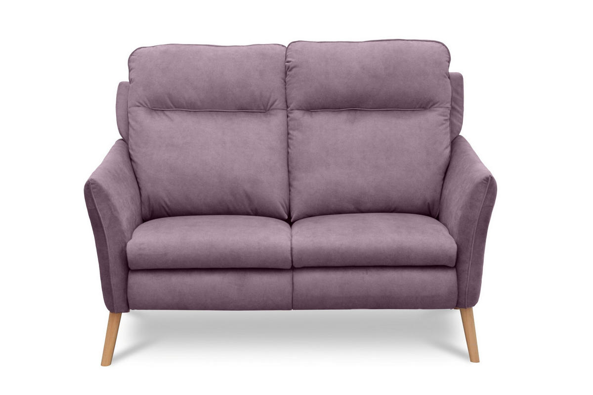 2-SITZER-SOFA  in Mikrofaser Rosa Skandinavisch, Modern  - Buchefarben/Rosa, Design, Holz/Textil (145/110/92cm) - Livetastic