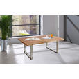 COUCHTISCH Akazie Hartholz 118/70/45 cm Akaziefarben, Edelstahlfarben  - Edelstahlfarben/Akaziefarben, Natur, Holz/Metall (118/70/45cm) - Landscape