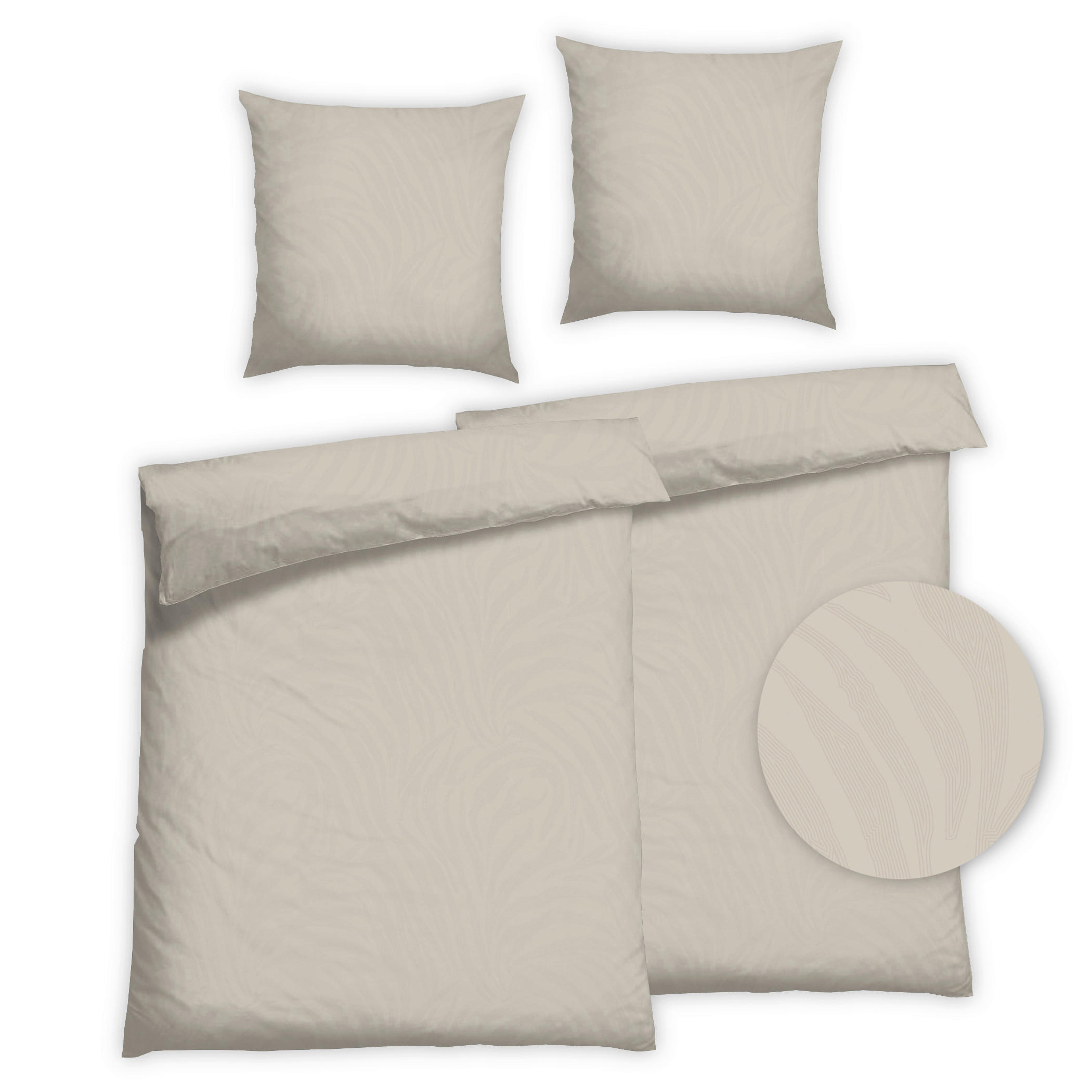 Bettwäsche 2er Set 4-teilig Flanell 135/200 cm  - Beige, Basics, Textil (135/200cm) - Florella