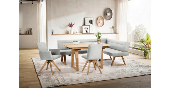 ECKBANK 230/170 cm  in Creme, Eichefarben  - Eichefarben/Creme, KONVENTIONELL, Holz/Textil (230/170cm) - Moderano