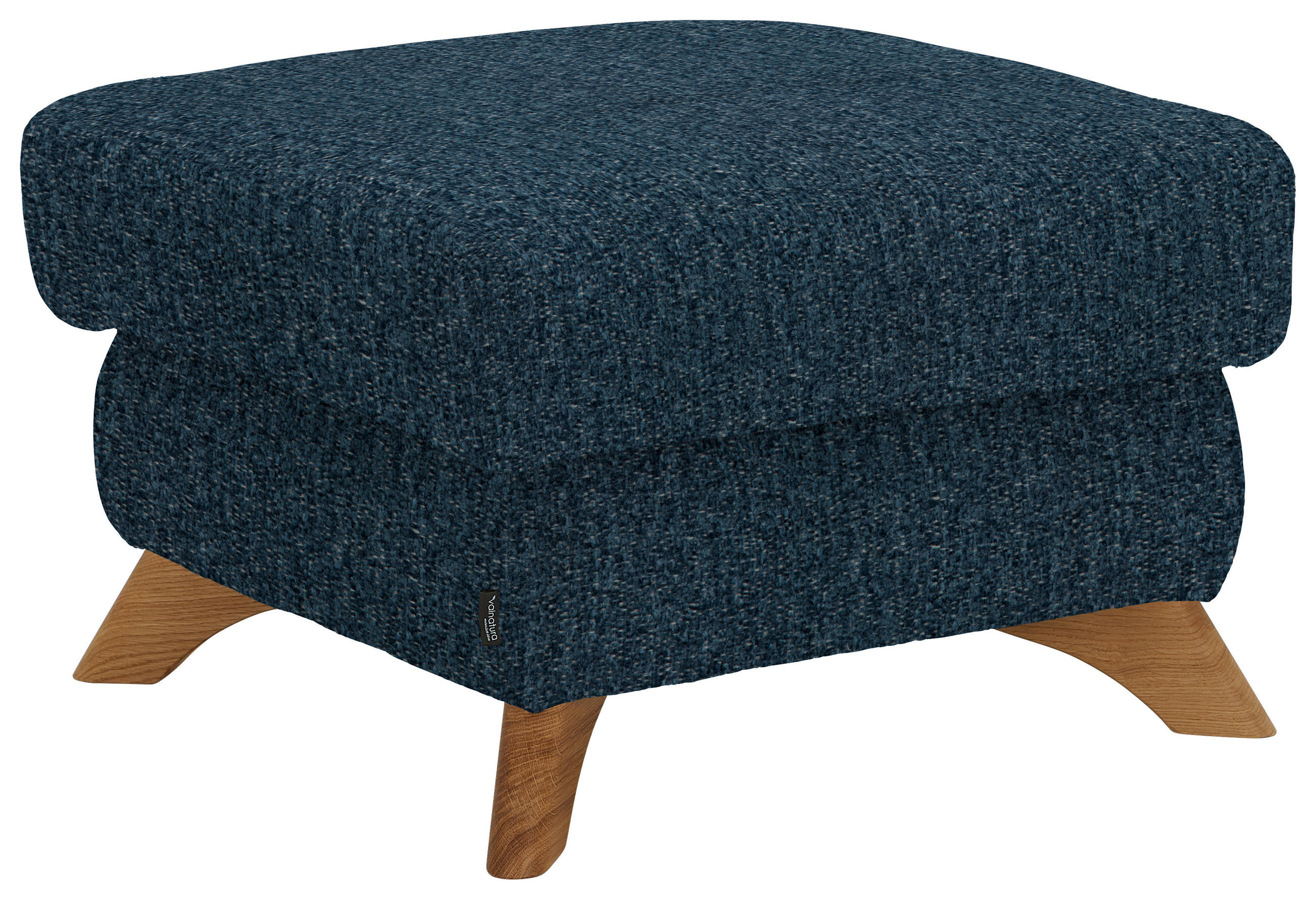 HOCKER in Textil Blau  - Blau/Eichefarben, MODERN, Holz/Textil (65/47/65cm) - Valnatura